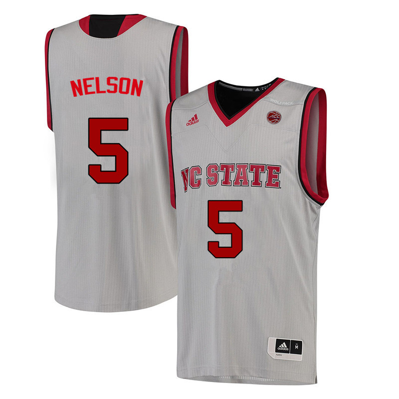 Men NC State Wolfpack #5 Chelsea Nelson College Basketball Jerseys-White - Click Image to Close